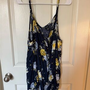 Torrid blue and yellow Floral tank top